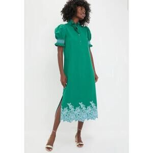 knee length dresses for ladies White & Red Embroidery Eliza Mini Dress